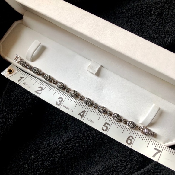 Marcasite and Silver Art Deco Bracelet - Picture 5 of 8